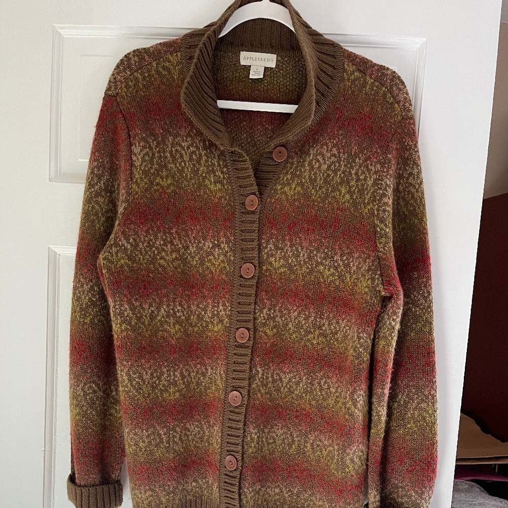 Appleseed's Winter Button Down Sweater Large - image 1
